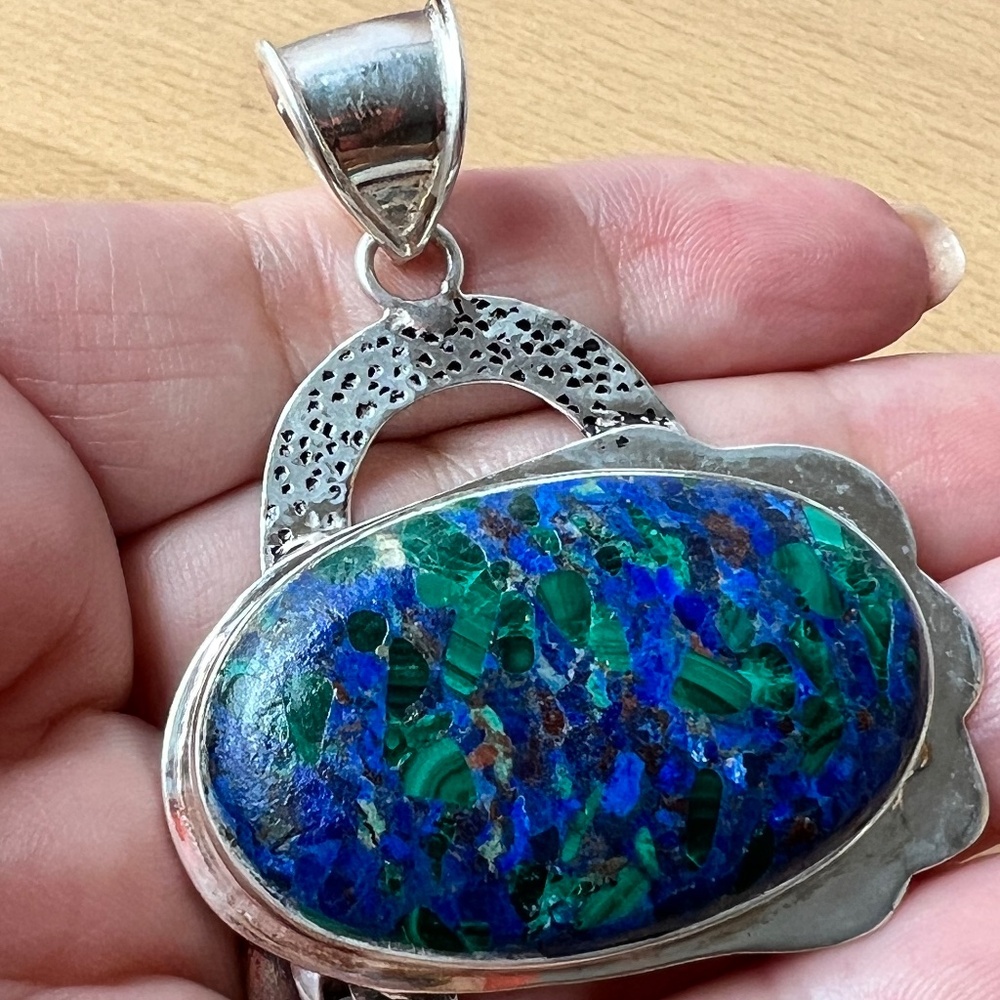 Oversized Statement Lapis Malachite Chrysocolla P… - image 1